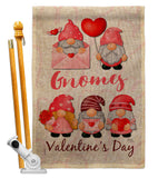 Valentine's Gnome Greeters - Valentines Spring Vertical Impressions Decorative Flags HG120034 Made In USA