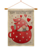 Gnome Love You - Valentines Spring Vertical Impressions Decorative Flags HG120045 Made In USA