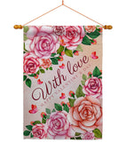 With Love - Valentines Spring Vertical Impressions Decorative Flags HG120048 Made In USA