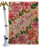 With Love - Valentines Spring Vertical Impressions Decorative Flags HG120048 Made In USA