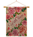 With Love - Valentines Spring Vertical Impressions Decorative Flags HG120048 Made In USA