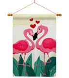 True Love Flamingo - Valentines Spring Vertical Impressions Decorative Flags HG190016 Made In USA