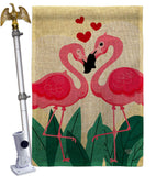 True Love Flamingo - Valentines Spring Vertical Impressions Decorative Flags HG190016 Made In USA