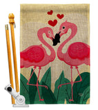 True Love Flamingo - Valentines Spring Vertical Impressions Decorative Flags HG190016 Made In USA