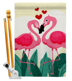 True Love Flamingo - Valentines Spring Vertical Impressions Decorative Flags HG190016 Made In USA