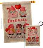 Valentine's Gnome Greeters - Valentines Spring Vertical Impressions Decorative Flags HG120034 Made In USA