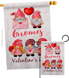 Valentine's Gnome Greeters - Valentines Spring Vertical Impressions Decorative Flags HG120034 Made In USA