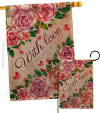 With Love - Valentines Spring Vertical Impressions Decorative Flags HG120048 Made In USA