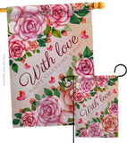 With Love - Valentines Spring Vertical Impressions Decorative Flags HG120048 Made In USA
