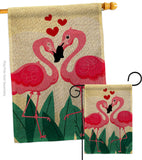 True Love Flamingo - Valentines Spring Vertical Impressions Decorative Flags HG190016 Made In USA