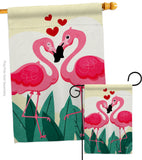 True Love Flamingo - Valentines Spring Vertical Impressions Decorative Flags HG190016 Made In USA