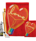 Love Light Bulb - Valentines Spring Vertical Impressions Decorative Flags HG101049 Made In USA