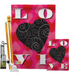 Love Heart - Valentines Spring Vertical Impressions Decorative Flags HG101050 Made In USA