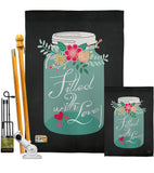 Filled with Love - Valentines Spring Vertical Impressions Decorative Flags HG101051 Made In USA