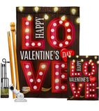 Lightful Valentine Love - Valentines Spring Vertical Impressions Decorative Flags HG101053 Made In USA