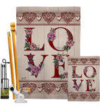 Classic Valentine Love - Valentines Spring Vertical Impressions Decorative Flags HG137144 Made In USA