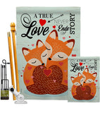 Foxes Love - Valentines Spring Vertical Impressions Decorative Flags HG137390 Made In USA