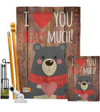 I Love You Beary Much - Valentines Spring Vertical Impressions Decorative Flags HG191093 Made In USA