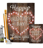 Happy Valentine's Day - Valentines Spring Vertical Impressions Decorative Flags HG191094 Made In USA