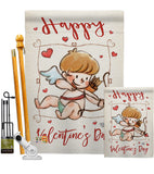 Happy Valentine's Day Cupid - Valentines Spring Vertical Impressions Decorative Flags HG191109 Made In USA