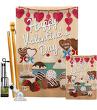 Sweet Valentines Day - Valentines Spring Vertical Impressions Decorative Flags HG192053 Made In USA