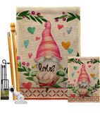 Gnome Give Love - Valentines Spring Vertical Impressions Decorative Flags HG192407 Made In USA