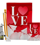 Paper Love Plane - Valentines Spring Vertical Impressions Decorative Flags HG192411 Made In USA