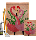 Flamingo Love - Valentines Spring Vertical Impressions Decorative Flags HG192540 Made In USA