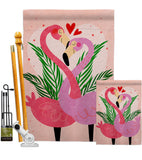 Flamingo Love - Valentines Spring Vertical Impressions Decorative Flags HG192540 Made In USA