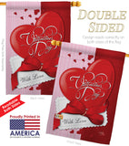 With Love - Valentines Spring Vertical Impressions Decorative Flags HG101002 Made In USA