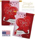 With Love - Valentines Spring Vertical Impressions Decorative Flags HG101002 Made In USA