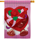 Chocolates - Valentines Spring Vertical Impressions Decorative Flags HG101044 Imported