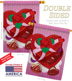 Felíz Día del Amor - Valentines Spring Vertical Impressions Decorative Flags HG101045 Made In USA