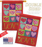 Love Hearts Collage - Valentines Spring Vertical Impressions Decorative Flags HG101046 Made In USA