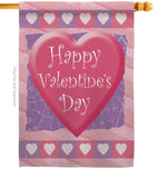 Valentine Heart - Valentines Spring Vertical Impressions Decorative Flags HG101047 Made In USA