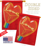 Love Light Bulb - Valentines Spring Vertical Impressions Decorative Flags HG101049 Made In USA