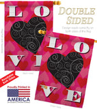 Love Heart - Valentines Spring Vertical Impressions Decorative Flags HG101050 Made In USA
