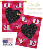 Love Heart - Valentines Spring Vertical Impressions Decorative Flags HG101050 Made In USA