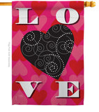 Love Heart - Valentines Spring Vertical Impressions Decorative Flags HG101050 Made In USA