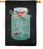 Filled with Love - Valentines Spring Vertical Impressions Decorative Flags HG101051 Made In USA