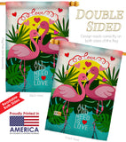 Flamingo Lover - Valentines Spring Vertical Impressions Decorative Flags HG101063 Made In USA