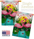 Flamingo Lover - Valentines Spring Vertical Impressions Decorative Flags HG101063 Made In USA