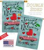 Special Delivery - Valentines Spring Vertical Impressions Decorative Flags HG101064 Made In USA