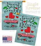 Special Delivery - Valentines Spring Vertical Impressions Decorative Flags HG101064 Made In USA