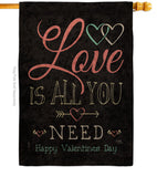 Love Is All - Valentines Spring Vertical Impressions Decorative Flags HG101065 Made In USA