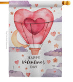 Valentine's Day Balloon - Valentines Spring Vertical Impressions Decorative Flags HG101066 Made In USA