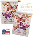 Butterflies Loves - Valentines Spring Vertical Impressions Decorative Flags HG101067 Made In USA