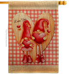 Gnome Love - Valentines Spring Vertical Impressions Decorative Flags HG101068 Made In USA