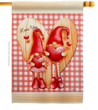 Gnome Love - Valentines Spring Vertical Impressions Decorative Flags HG101068 Made In USA