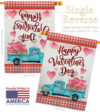 Valentines Truck - Valentines Spring Vertical Impressions Decorative Flags HG101069 Made In USA